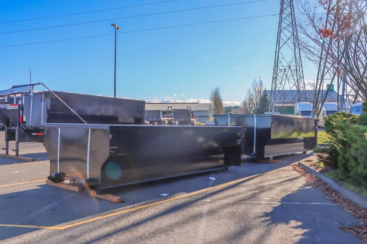Roll-off dumpster ready for waste disposal at job site for 12 Yard Dumpster Rental in Gonzalez
